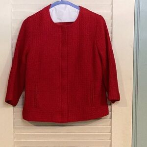 Talbots Red Blazer SZ 8P. 
Y2K Retro Vintage.
Classic Business Style